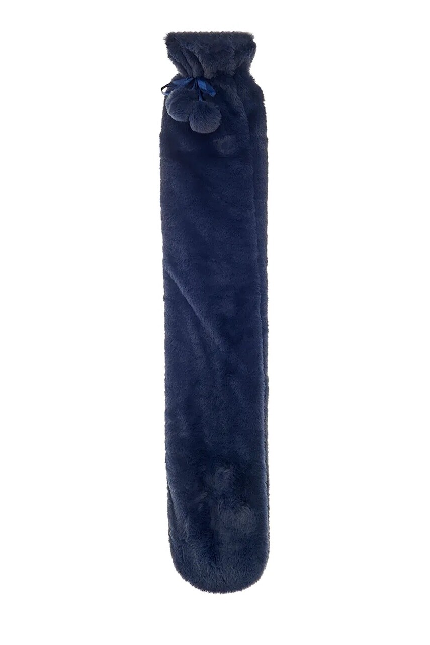 Termofor Aroma Home Faux Fur Long Hot Water Bottle tmavomodrá farba