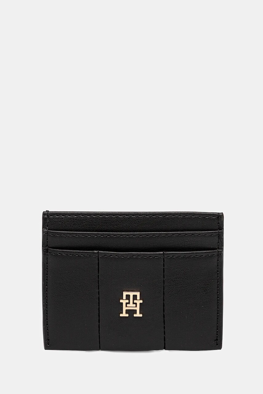 Puzdro na karty Tommy Hilfiger čierna farba, AW0AW17745