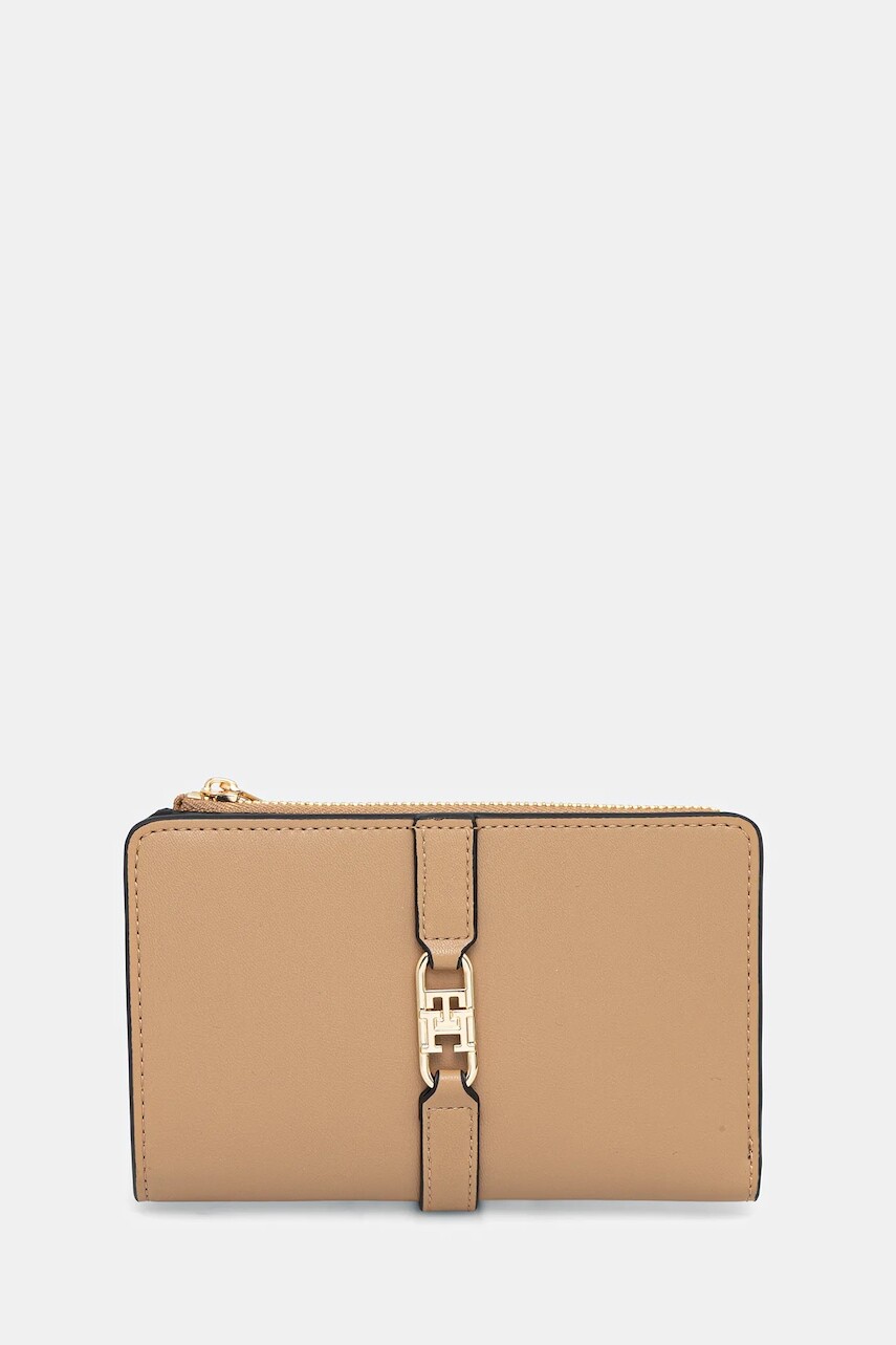 Peňaženka Tommy Hilfiger dámska, béžová farba, AW0AW17752