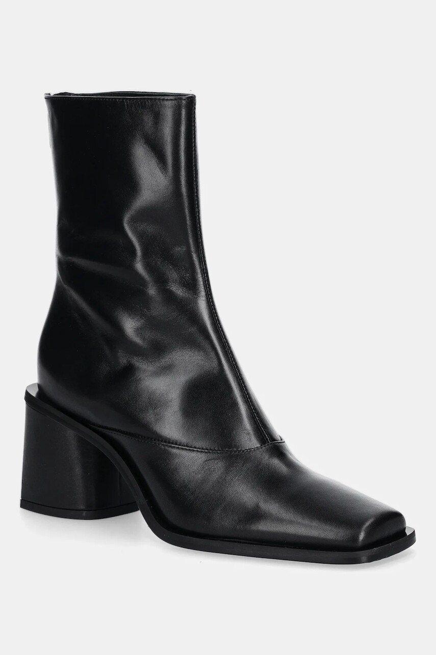 Kožené členkové topánky Kenzo Kimi Ankle Boots čierna farba, na podpätku, FF62BT120L66.99