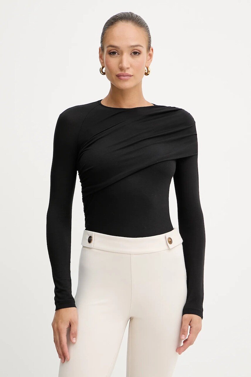 Tričko s dlhým rukávom Simona Corsellini čierna farba, A25CPMG00501