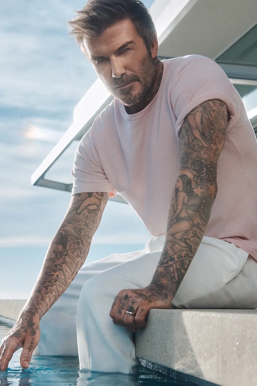 Bavlnené tričko BOSS BECKHAM X BOSS pánske, ružová farba, jednofarebné, 50552423