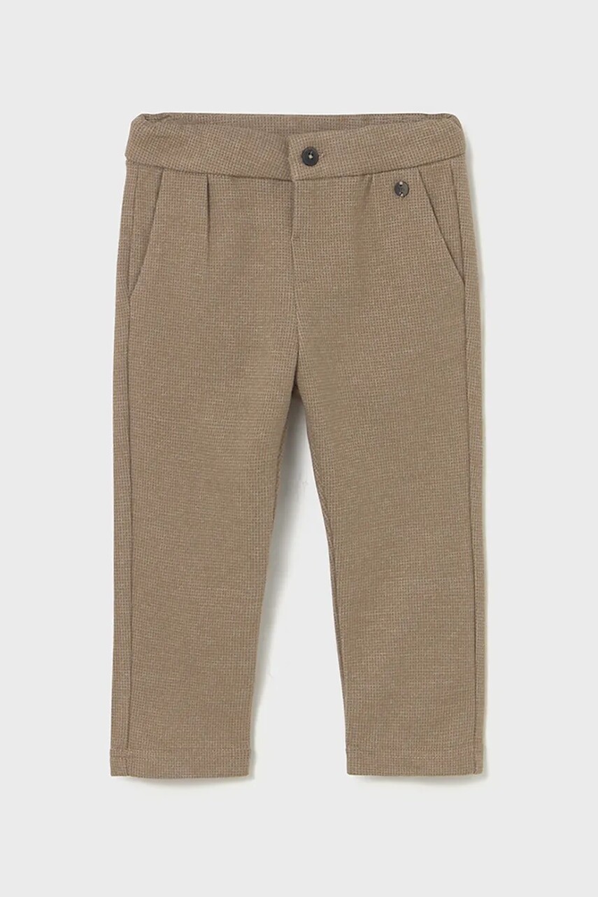 Nohavice pre bábätká Mayoral hnedá farba, melanžová, 2511