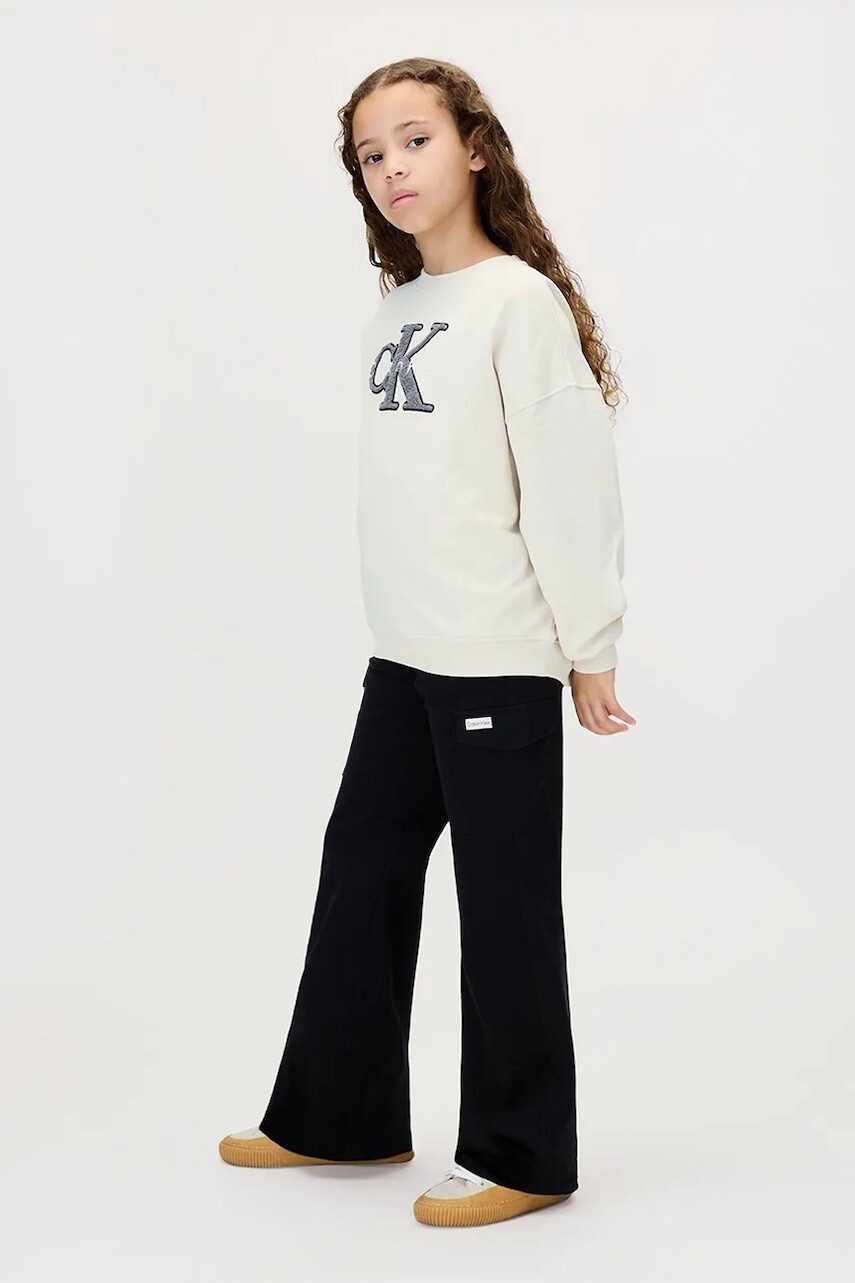 Detské nohavice Calvin Klein Jeans čierna farba, jednofarebná, IG0IG03004