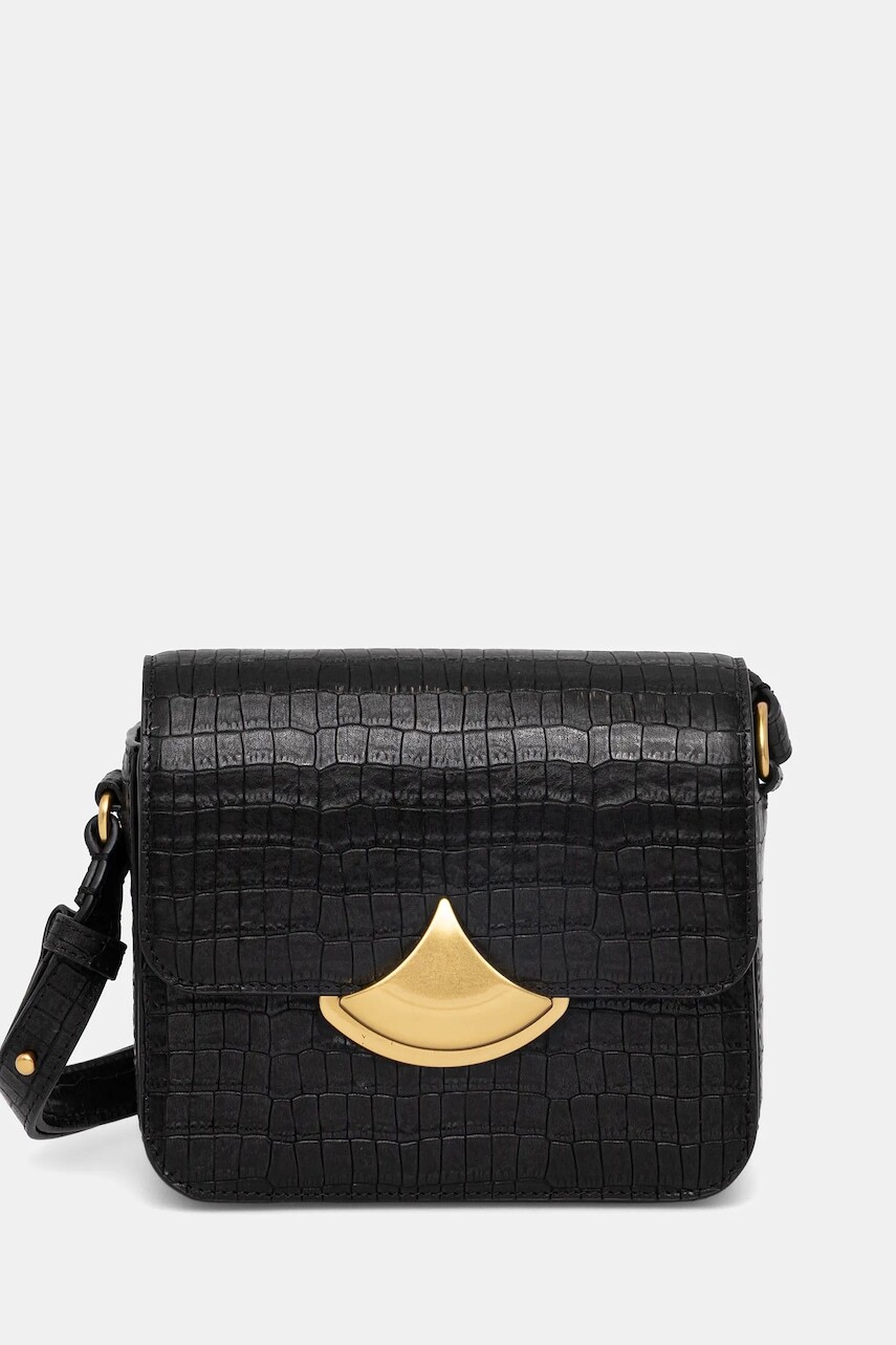 Kožená kabelka Sessun čierna farba, 25102003