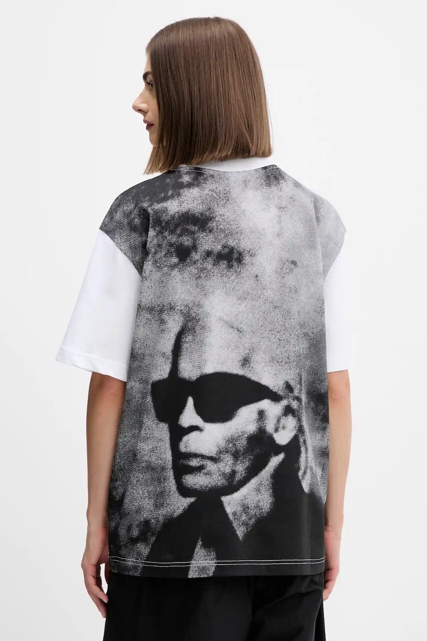Bavlnené tričko Karl Lagerfeld Jeans dámske, biela farba, A4W17096