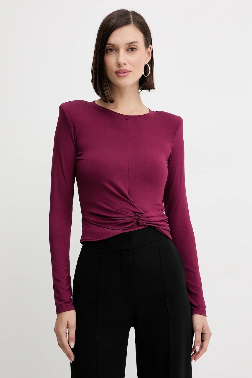 Tričko s dlhým rukávom Simona Corsellini bordová farba, A25CPTS00101