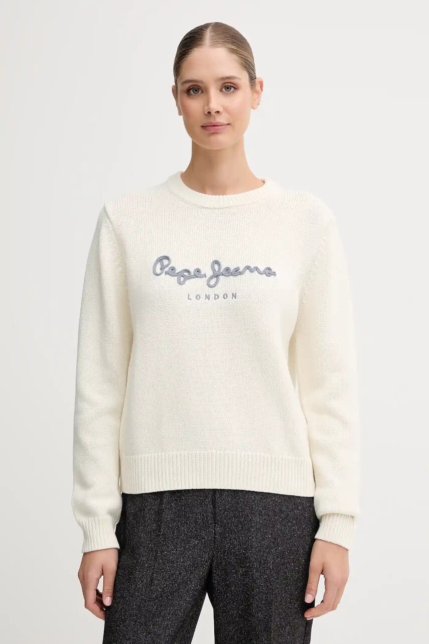 Bavlnený sveter Pepe Jeans béžová farba, PL7000024