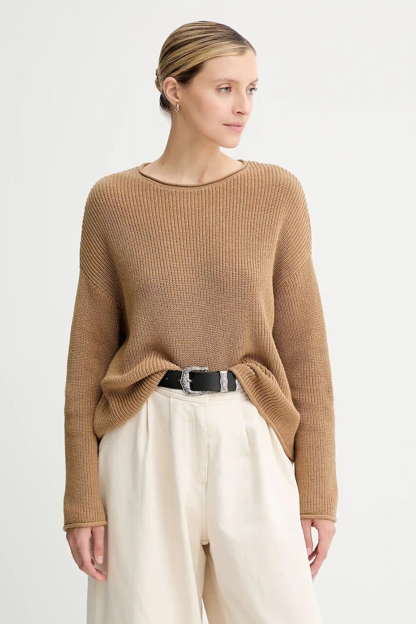 Bavlnený sveter Marc O'Polo béžová farba, 508605960171