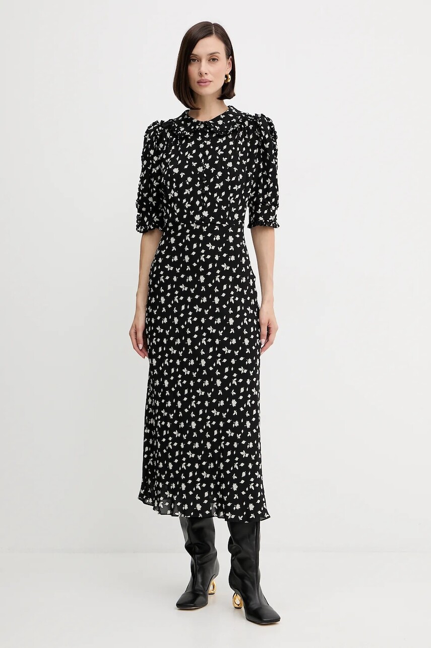 Šaty Luisa Spagnoli čierna farba, maxi, áčkový strih, 542392