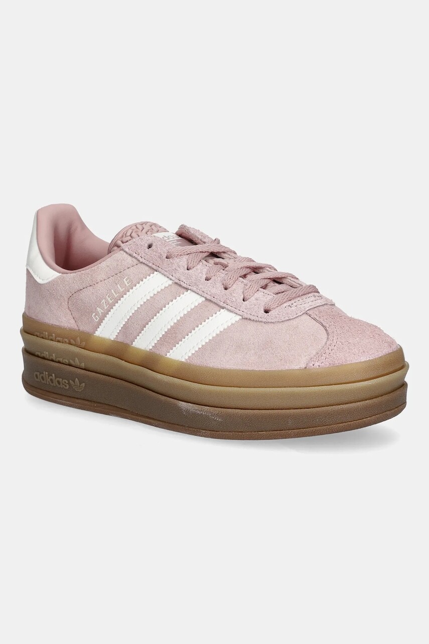 Semišové tenisky adidas Originals Gazelle Bold W ružová farba, JS3903