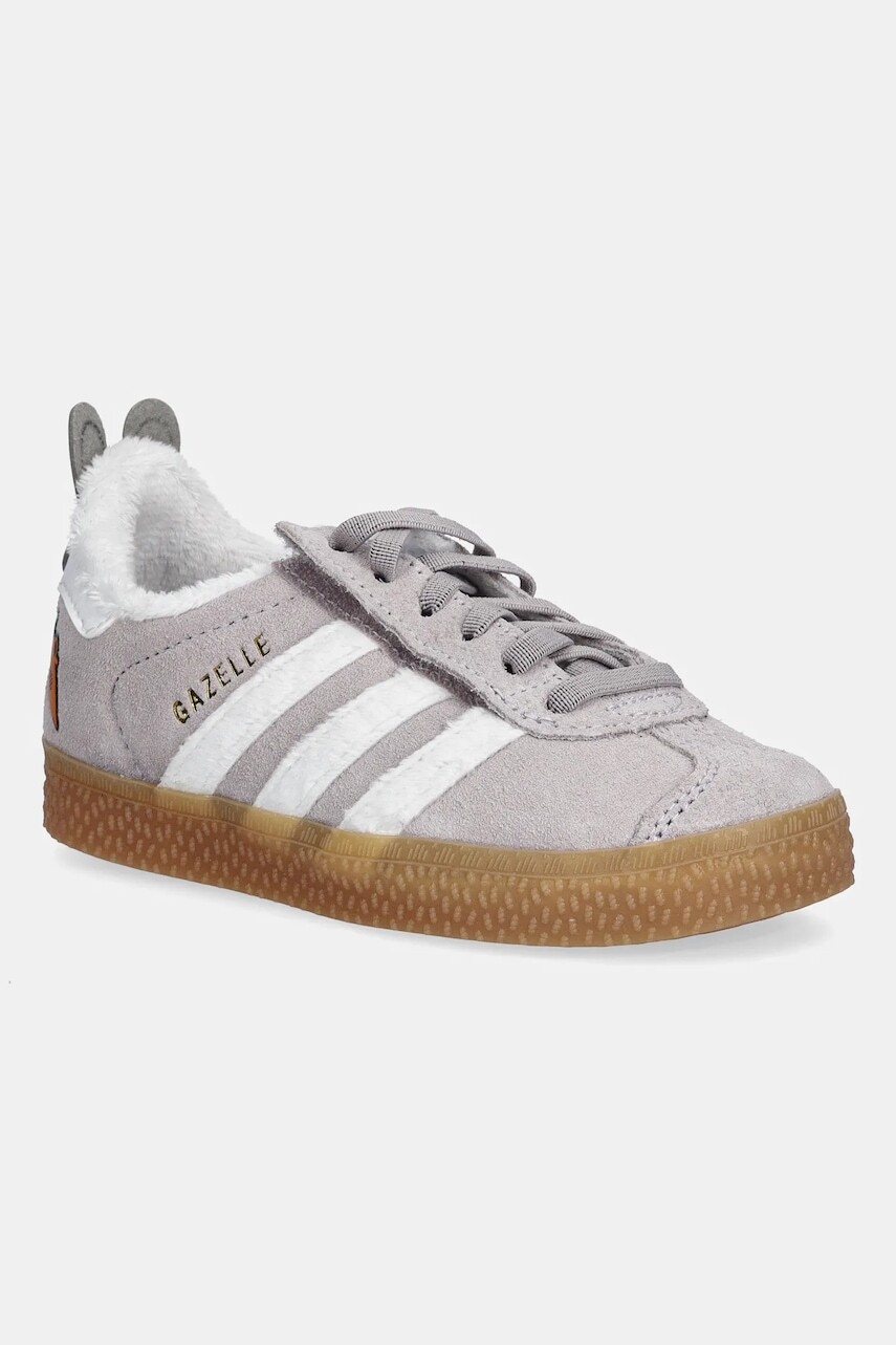 Detská semišové tenisky adidas Originals GAZELLE fialová farba, JQ1345