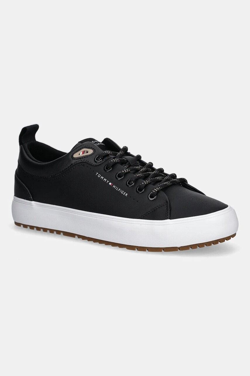 Tenisky Tommy Hilfiger TH HI VULC CORE LOW CLEAT LTH čierna farba, FM0FM05625