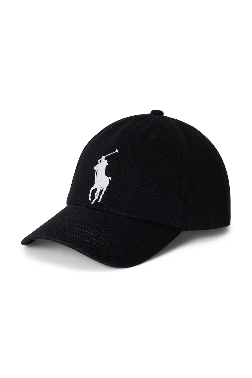 Detská bavlnená šiltovka Polo Ralph Lauren čierna farba, 322980965001