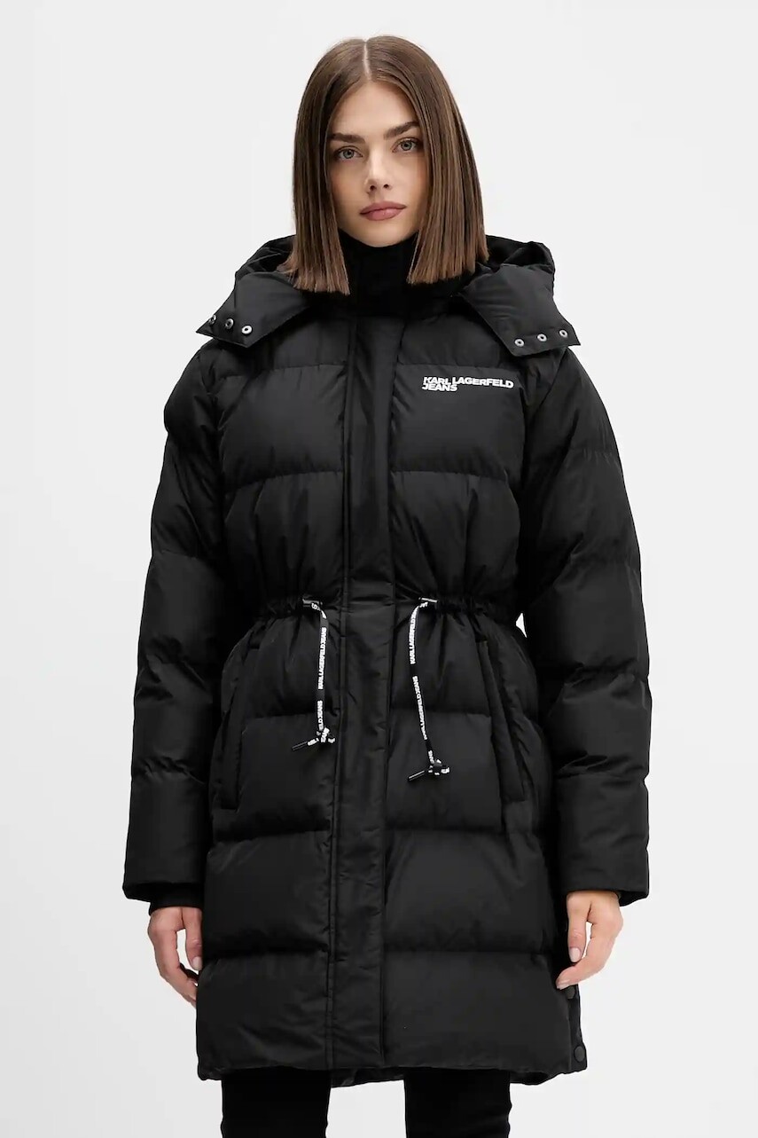 Bunda parka Karl Lagerfeld Jeans čierna farba, zimná, A4W15023