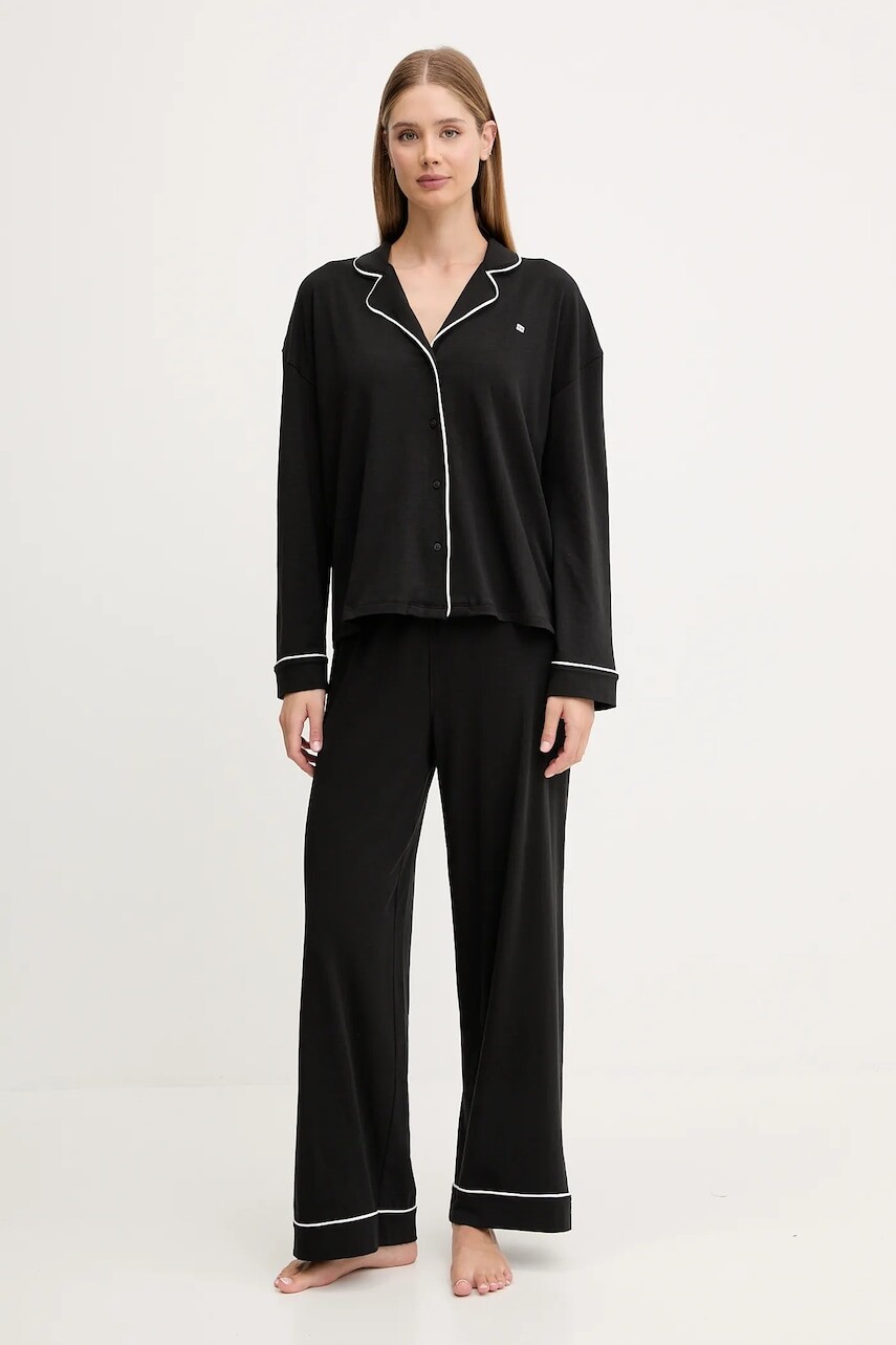 Pyžamo Tommy Hilfiger dámske, čierna farba, UW0UW06142