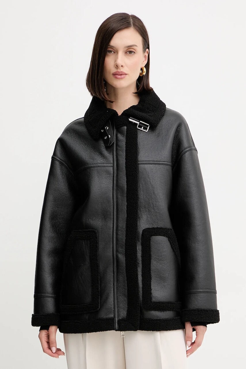 Bunda Silvian Heach LAZOJOSE čierna farba, prechodná, GPA25171CP