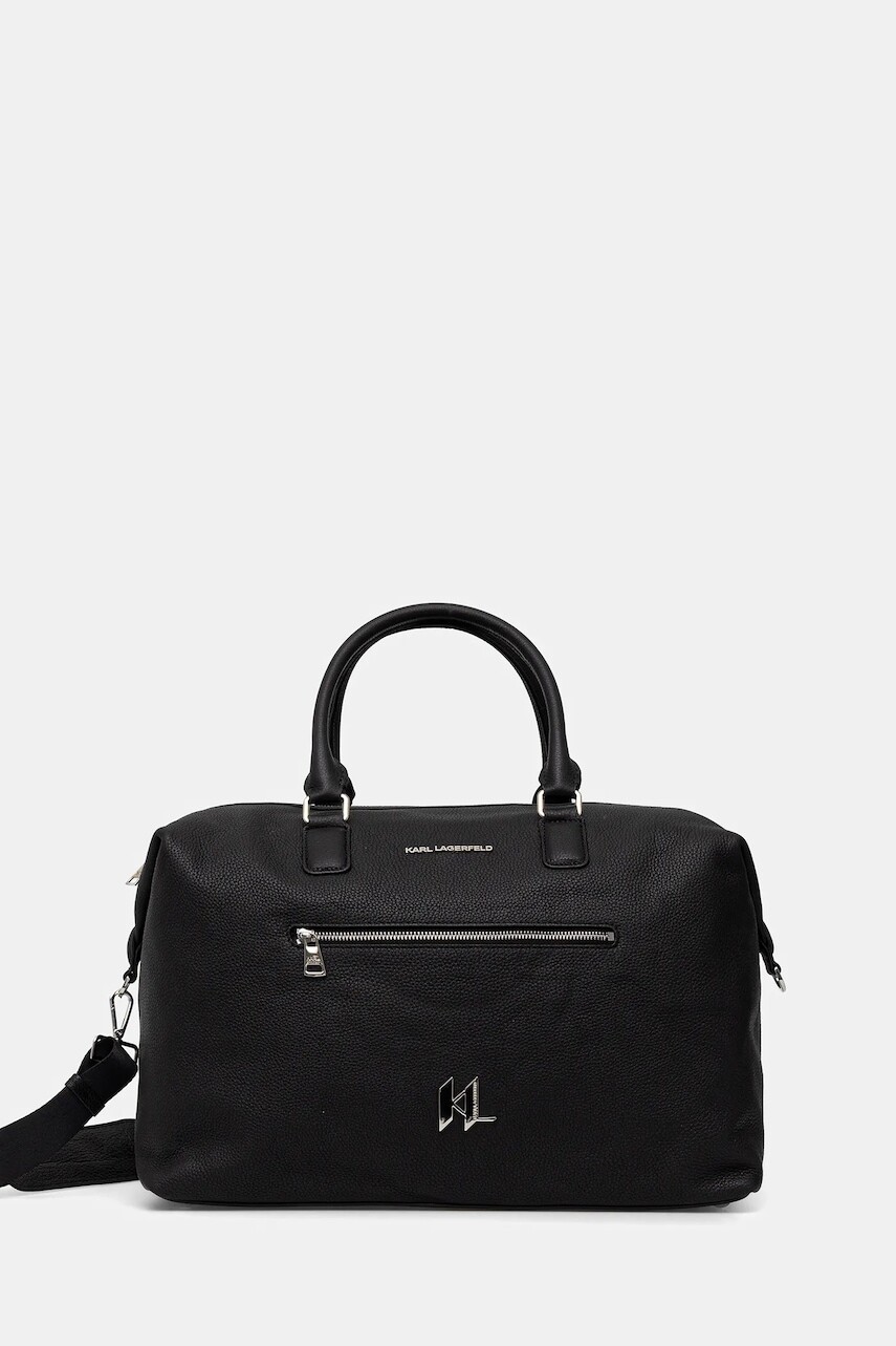Kožená taška Karl Lagerfeld čierna farba, 554451.815900