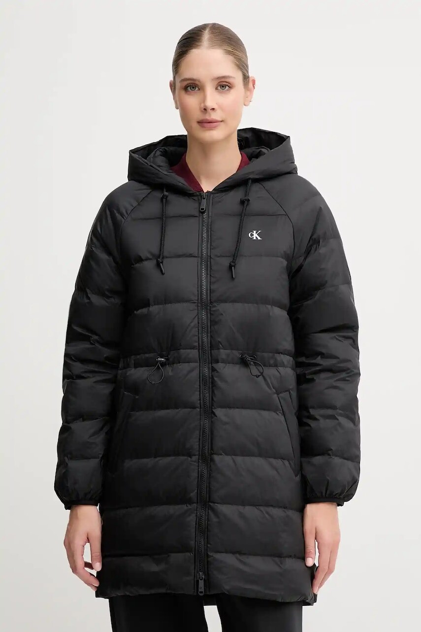 Bunda Calvin Klein Jeans čierna farba, prechodná, LV047C523G