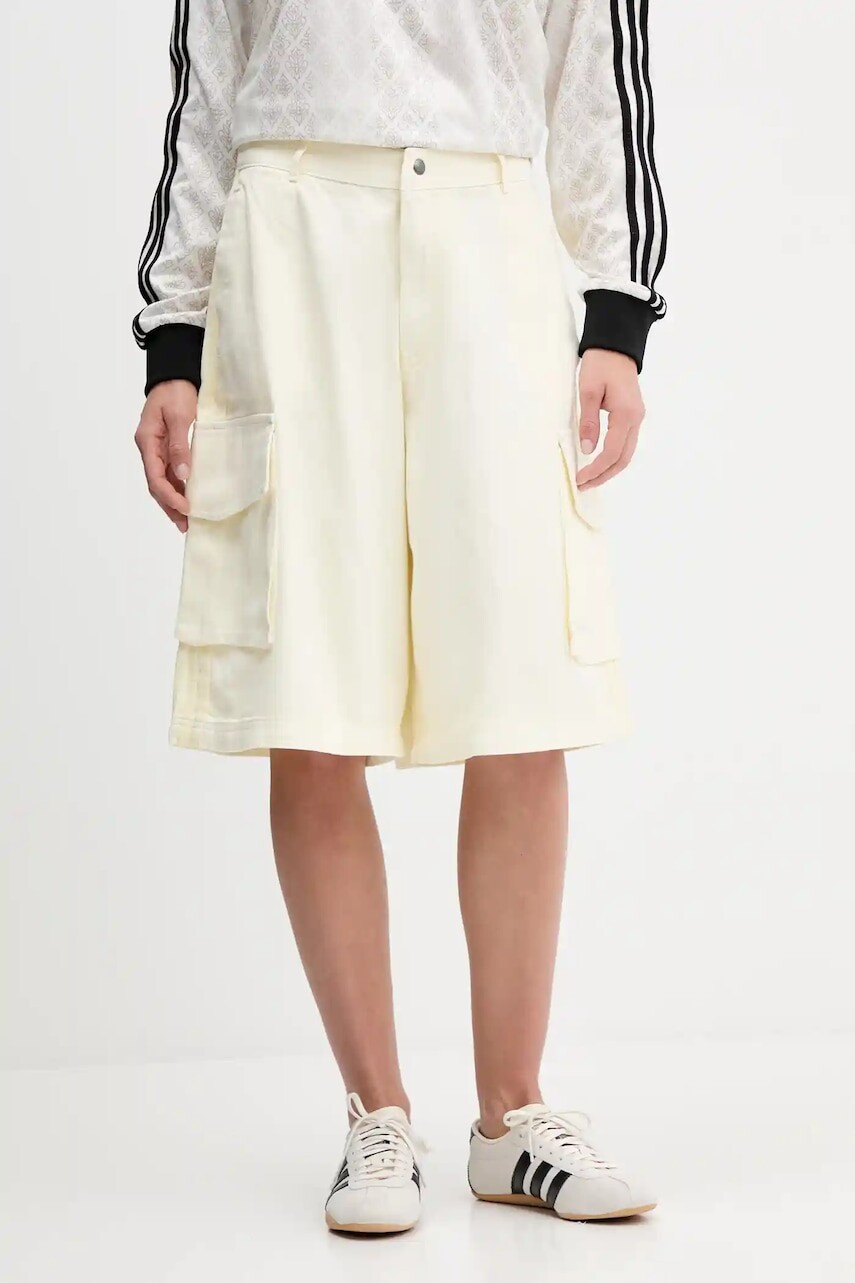 Bavlnené šortky adidas Originals Cargo Jorts béžová farba, jednofarebná, vysoký pás, JD0138