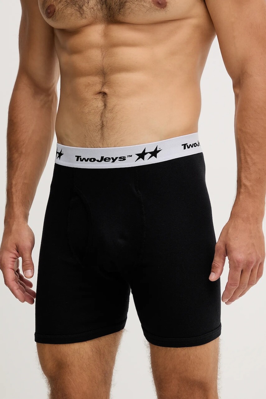 Bavlnené boxerky Twojeys 2-pak čierna farba, 226519004