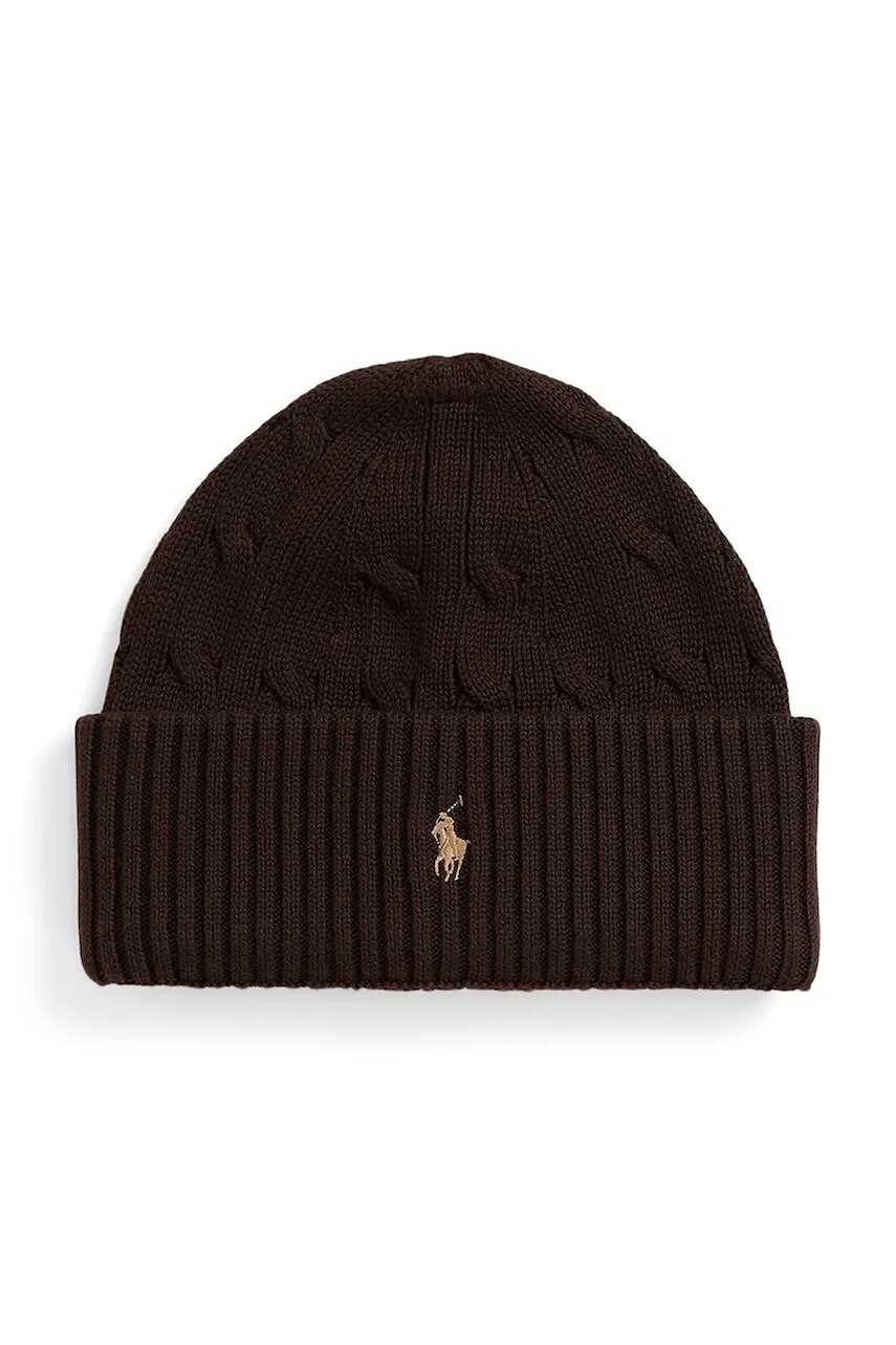 Detská čiapka Polo Ralph Lauren hnedá farba, 323980663007