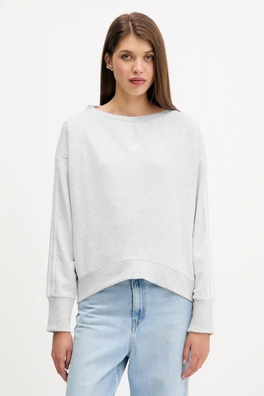 Mikina adidas Coquette šedá farba, melanžová, JM1901