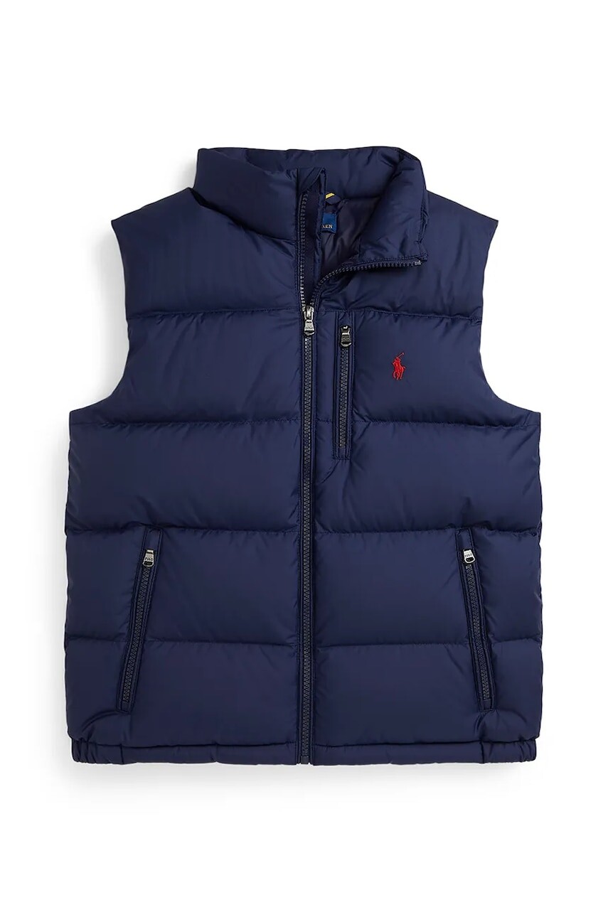 Detská vesta Polo Ralph Lauren tmavomodrá farba, 323969863002