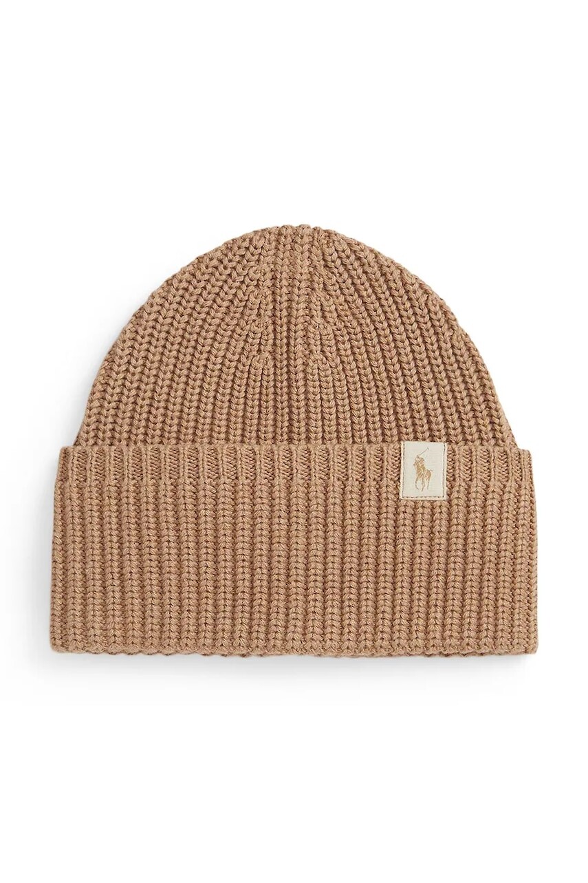 Detská bavlnená čiapka Polo Ralph Lauren hnedá farba biela, 313950725004