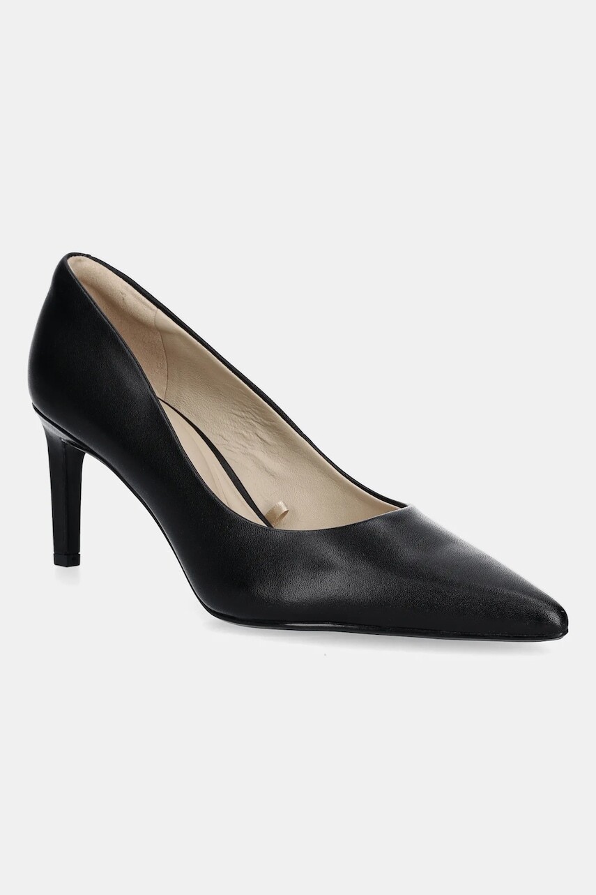 Kožené lodičky Calvin Klein ESS STILETTO 70 čierna farba, HW0HW02607