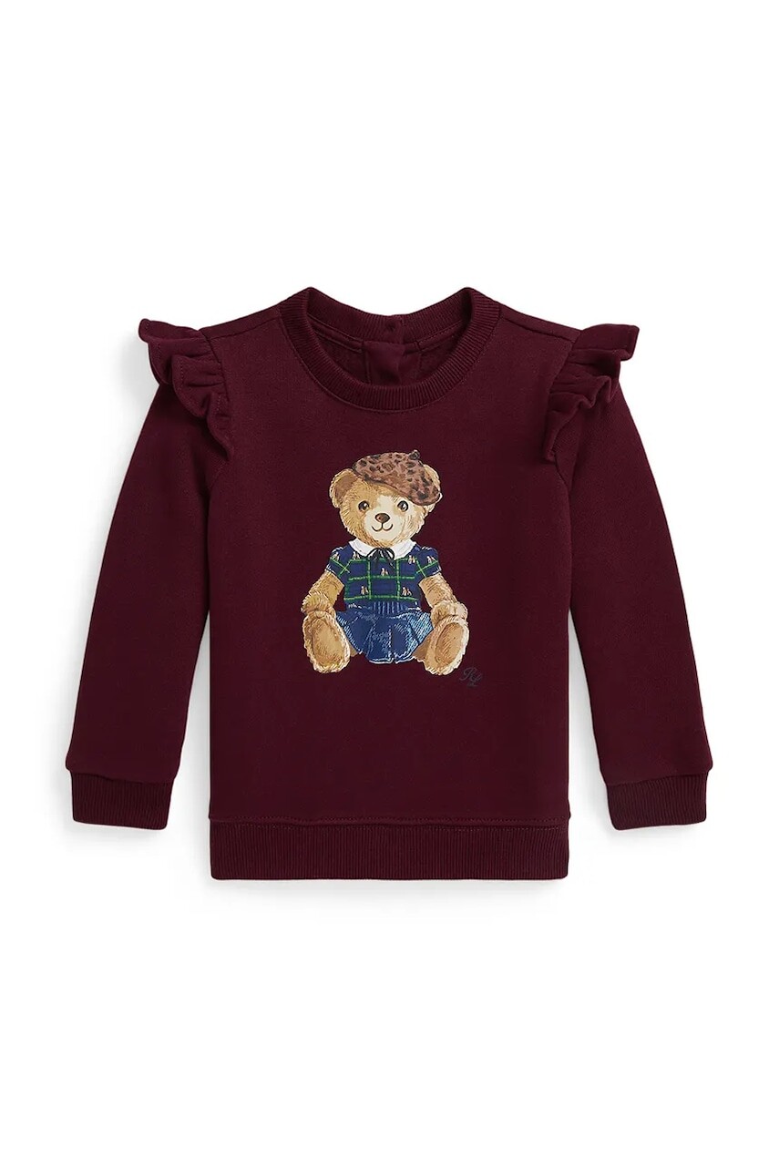 Detská mikina Polo Ralph Lauren bordová farba, s potlačou, 310982874001