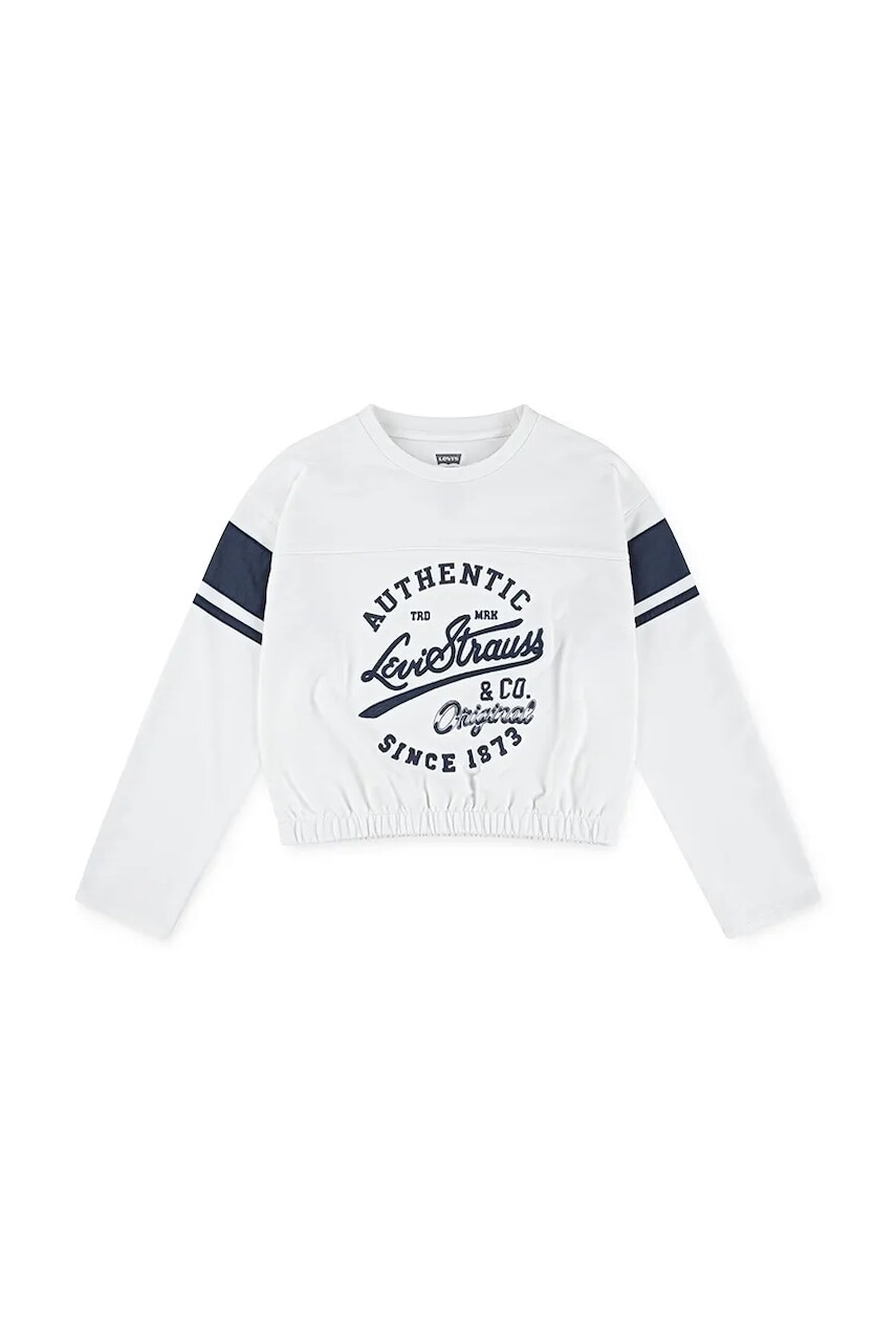 Detské tričko s dlhým rukávom Levi's VARSITY LS TEE biela farba, 4EN503