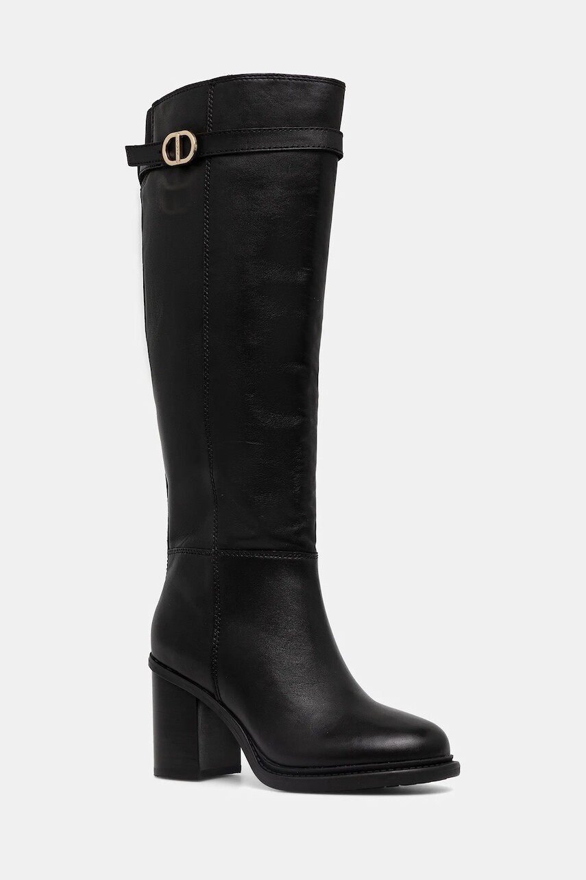 Kožené čižmy Aldo CURCULIOS čierna farba, na podpätku, 14114970