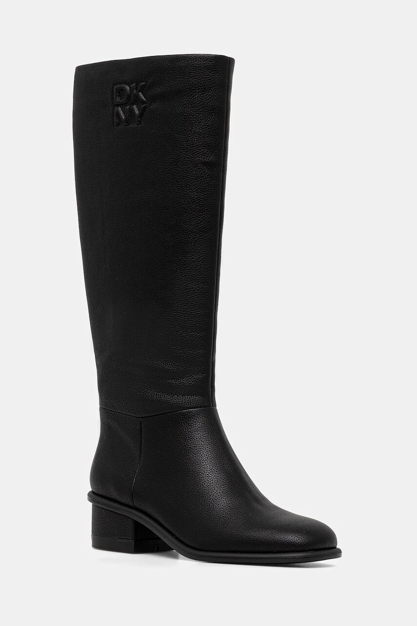 Vysoké čižmy Dkny Manda čierna farba, na podpätku, K3533943