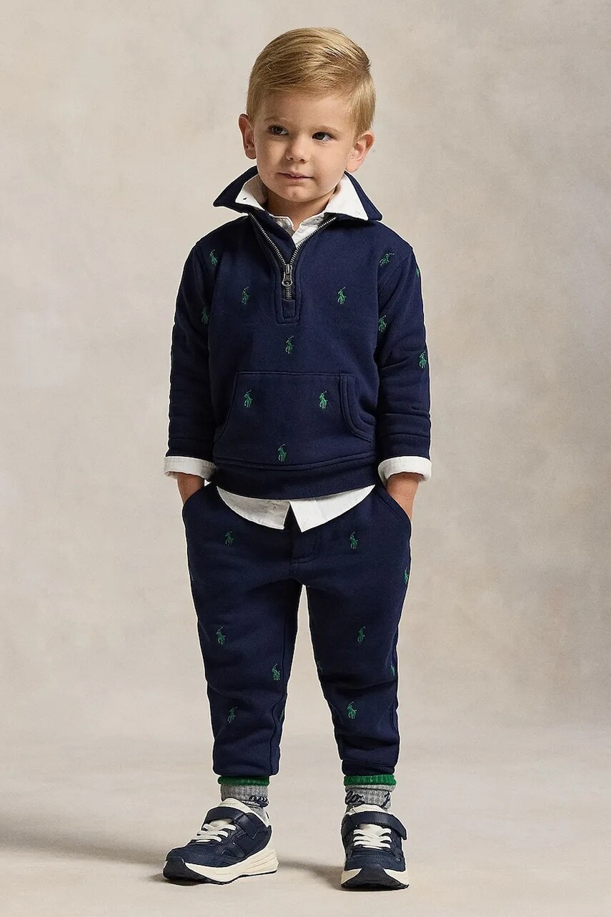 Detské tepláky Polo Ralph Lauren tmavomodrá farba, 322979421001