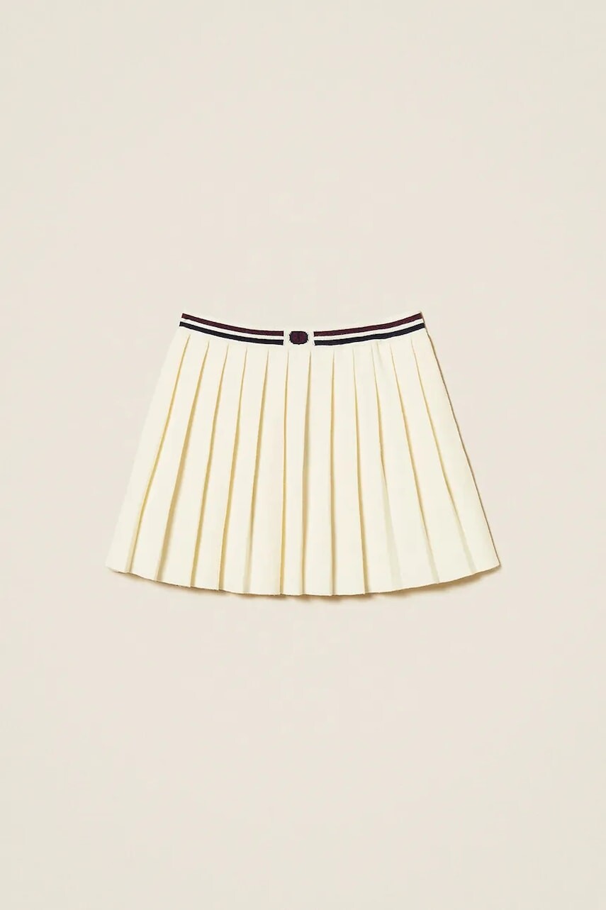 Dievčenská sukňa Twinset béžová farba, mini, áčkový strih, 252GJ3034