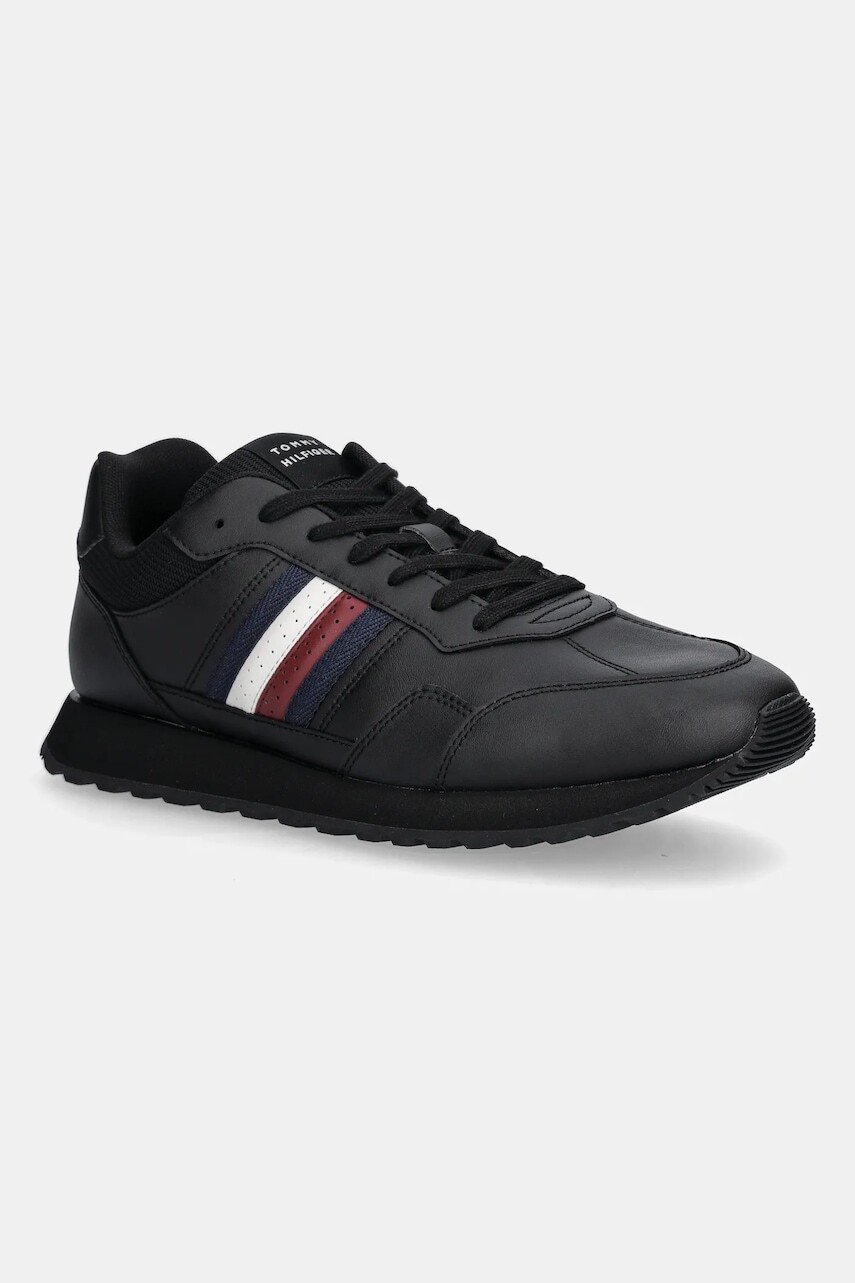 Tenisky Tommy Hilfiger NEW RUNNER EVA LTH STRIPES čierna farba, FM0FM05637