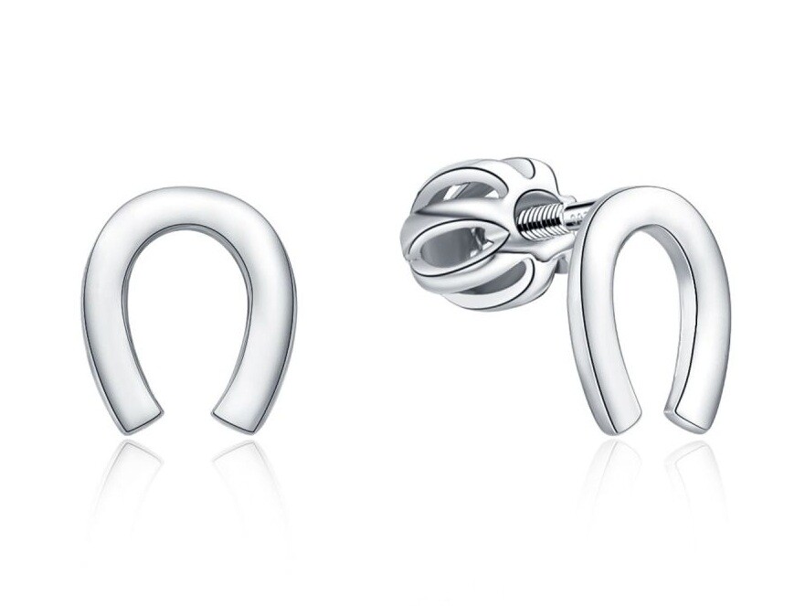 MOISS Strieborné náušnice kôstky Podkova E0004480