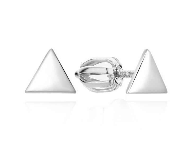 MOISS Strieborné trojuholníkové náušnice E0004454