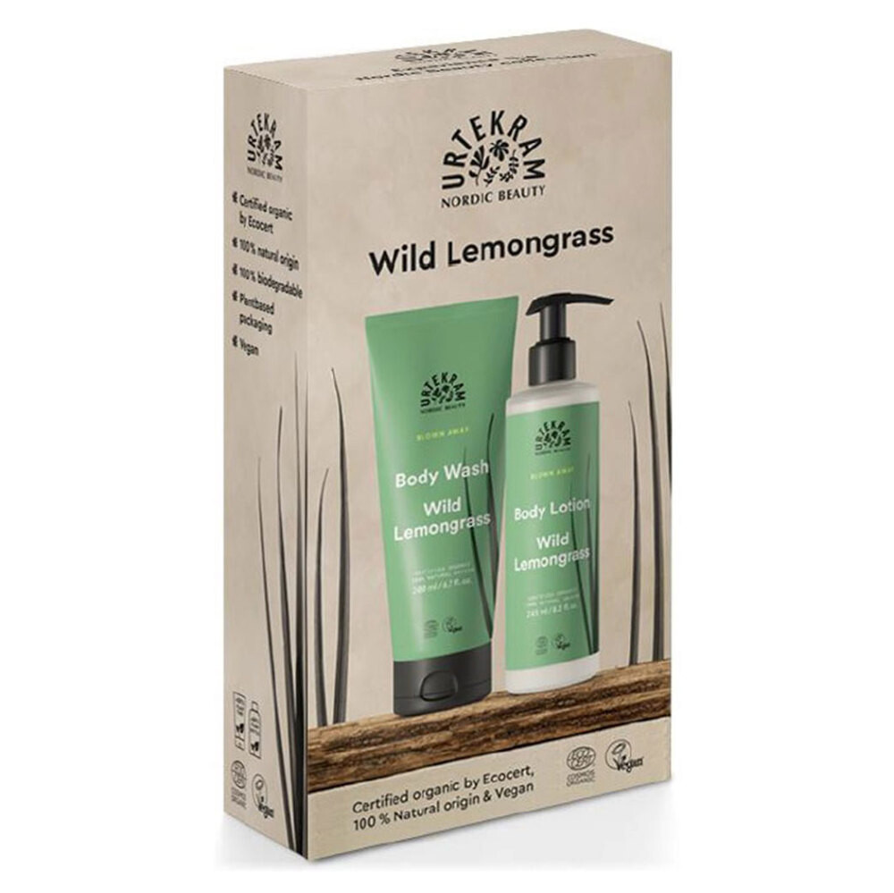URTEKRAM Citrónová tráva Sprchový gél 200 ml + Telové mlieko 245 ml Darčekové balenie