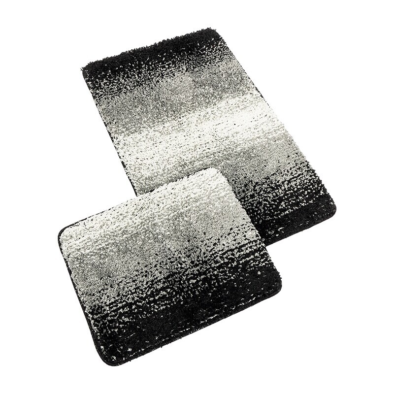 Bellatex Sada Kúpeľňových predložiek bez výkroja BANYSILVER čierna, 60 x 100, 60 x 50 cm