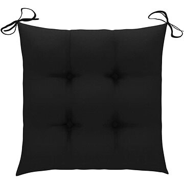 Podušky na stoličky 4 ks čierne 50 x 50 x 7 cm textil