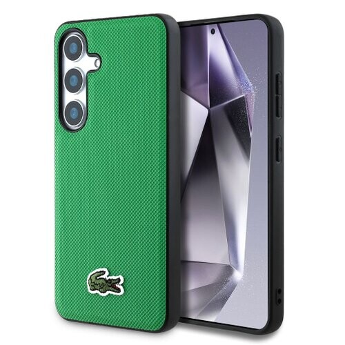 Lacoste Iconic Petit Pique Woven Logo MagSafe Zadní Kryt pro Samsung Galaxy S25 Green