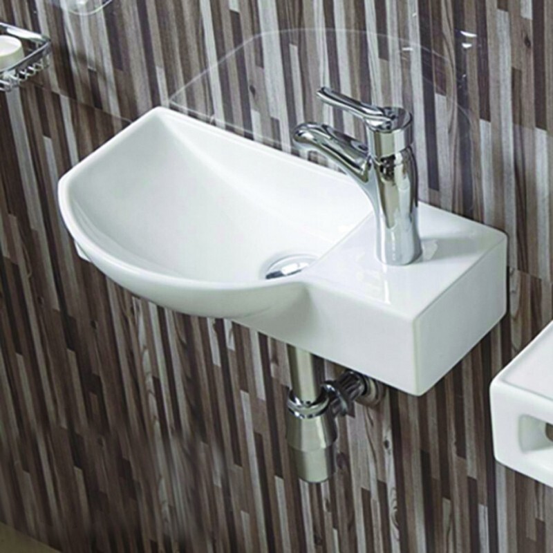 Keramické umývadlo klasické MEXEN HUGO 45x24  cm biele – ľavé