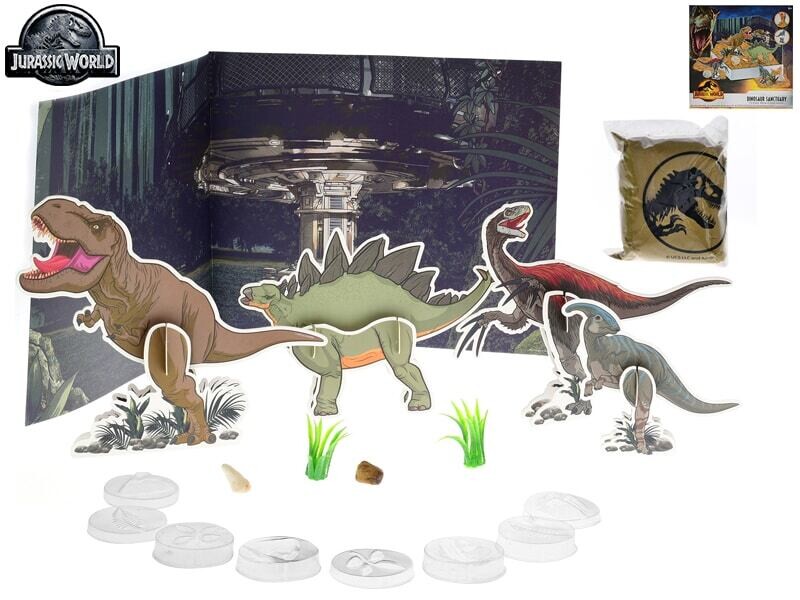 Mikro Jurský svet Dominion sada dinosaurie rezervácie s kinetickým pieskom