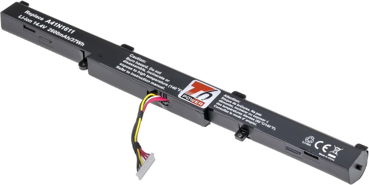 Batéria T6 Power Asus GL752, N552, N752, FX553, G553, GL553, 2600mAh, 37Wh, 4cell, Li-ion