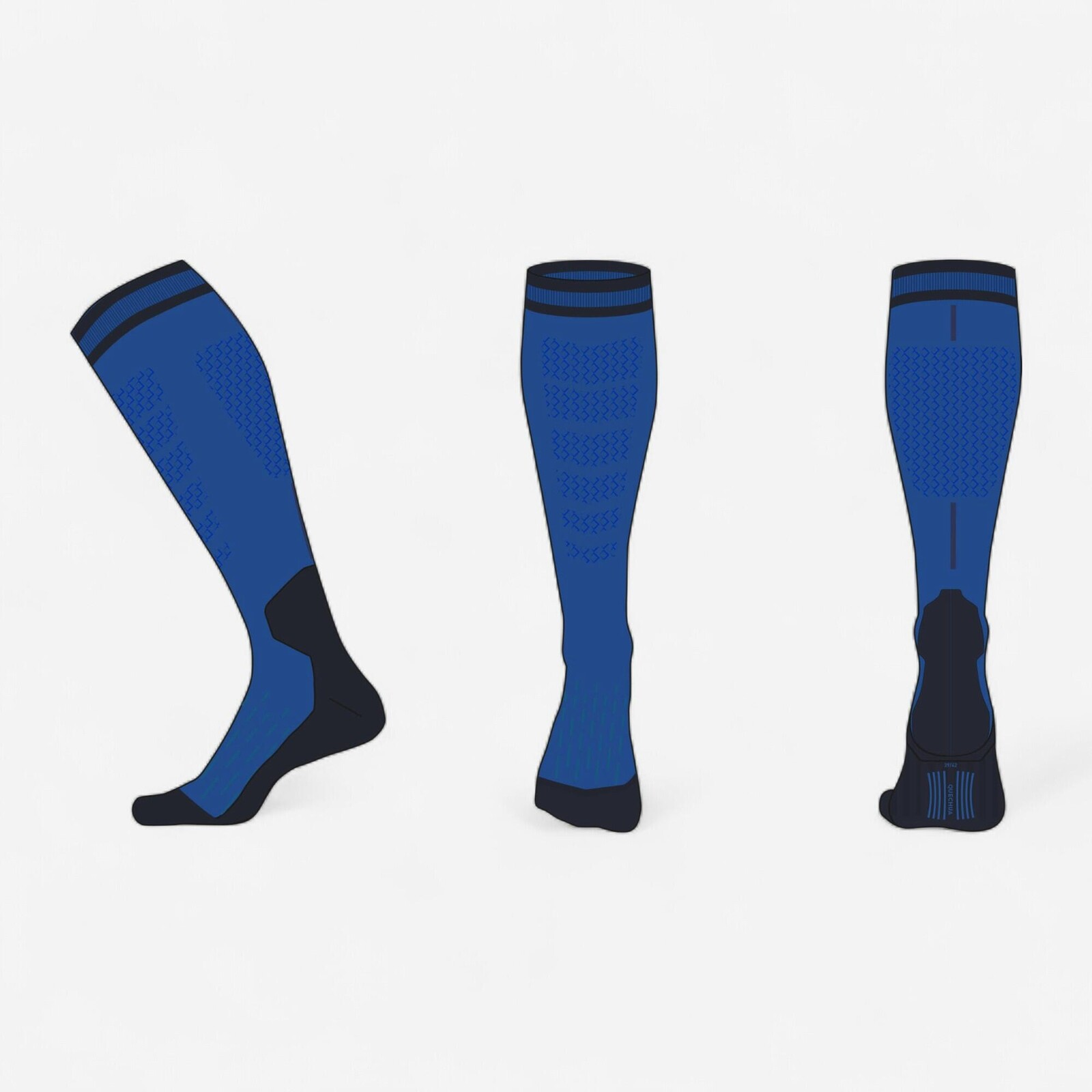 Detské lyžiarske hrejivé pohodlné ponožky 500 modré