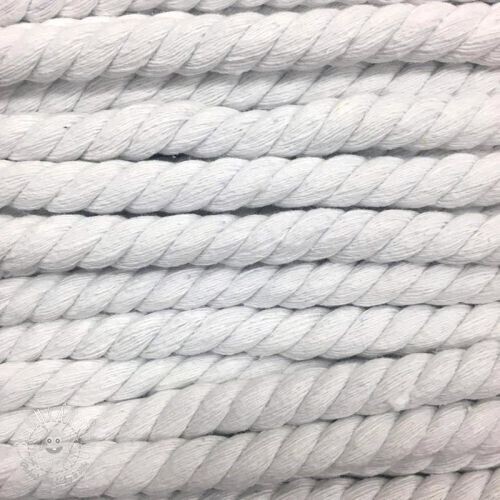 Bavlnená šnúra točená 12 mm biela
