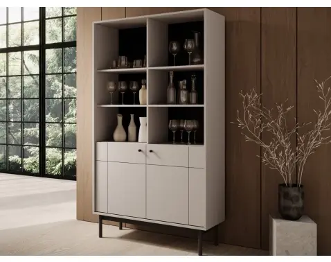 Úložný regál Japandi, 104 cm, béžová kašmír%