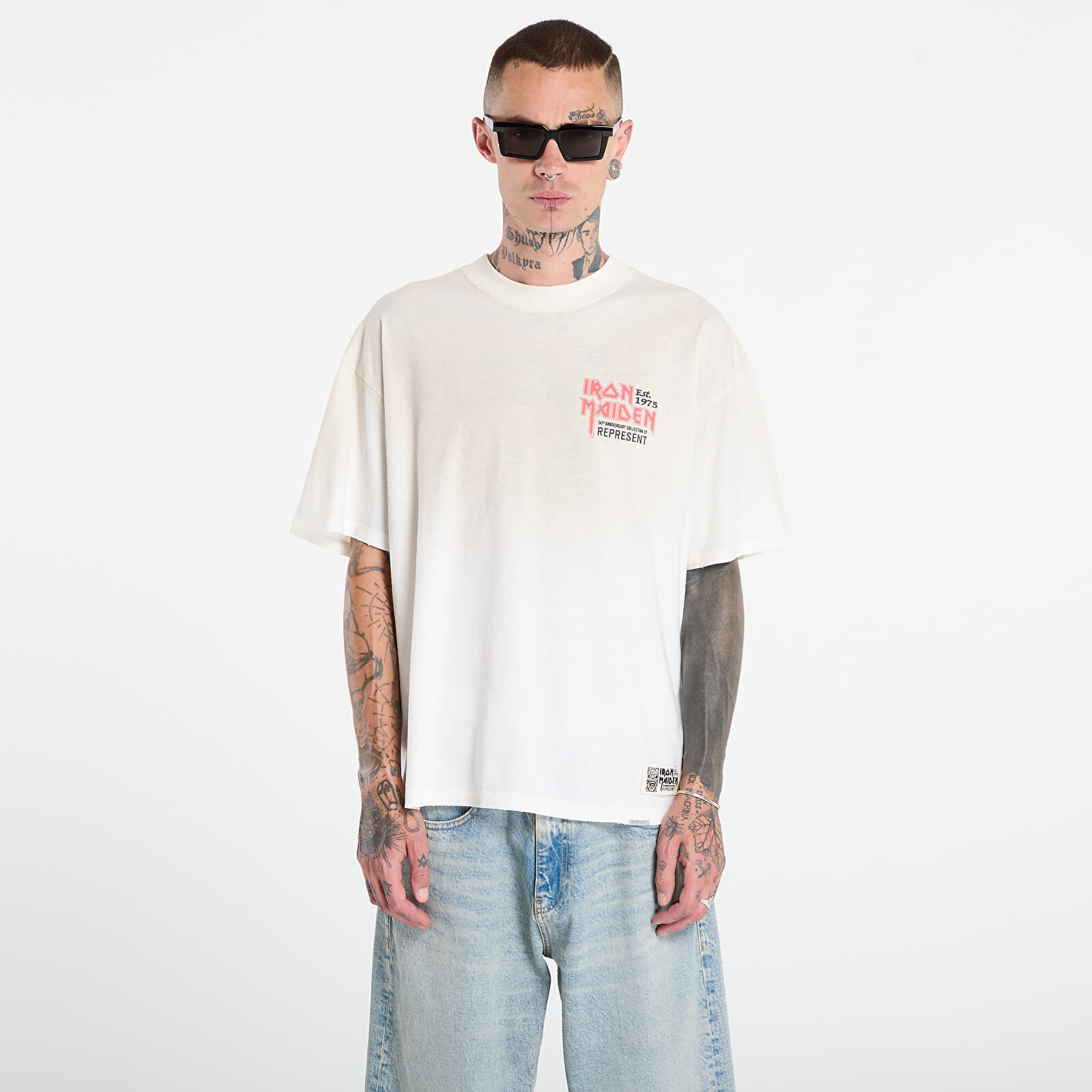 Tričko REPRESENT x Iron Maiden Anniversary T-Shirt Washed Ecru L